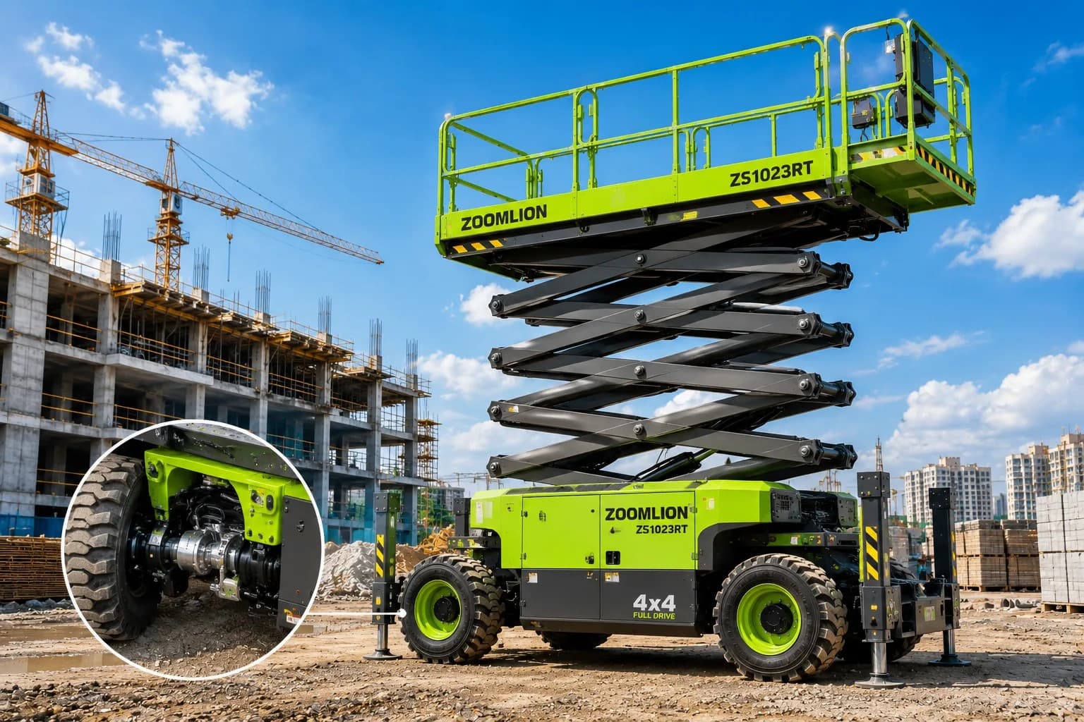 Дизельный ножничный подъемник Zoomlion ZS1023RT для стройплощадок